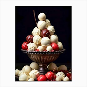 White Chocolate And Cranberries sweet food Canvas Print
