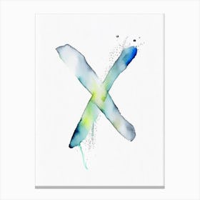 X  Letter, Alphabet Minimalist Watercolour Painting 5 Canvas Print