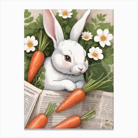 Rabbit With Carrots Canvas Print