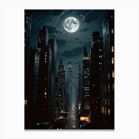 New York City The City's Lunar Glow Canvas Print