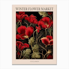 Cyclamen 2 Winter Flower Market Poster Canvas Print