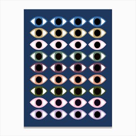 Eyes Staring Colourful Pattern Canvas Print