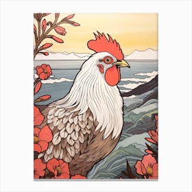 Bird Illustration Rooster 4 Canvas Print