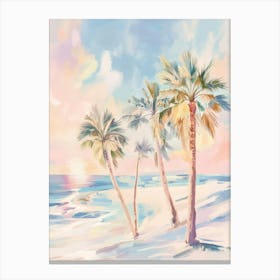 Palm Trees On The Beach Canvas Print