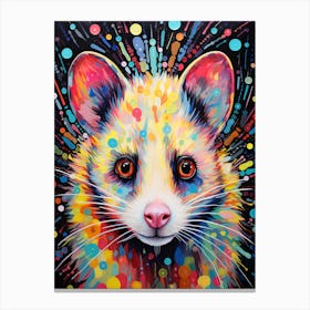  A Curious Possum Vibrant Paint Splash 2 Canvas Print