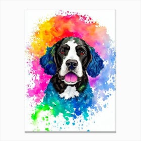 American Water Spaniel Rainbow Oil Painting dog Canvas Print