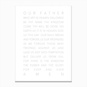 Our Father Who Art In Heaven White Canvas Print