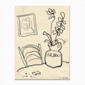 Still life with a portrait Canvas Print