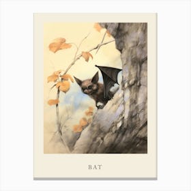 Beatrix Potter Inspired  Animal Watercolour Bat Canvas Print