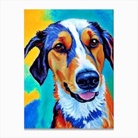 Collie 2 Fauvist Style dog Canvas Print