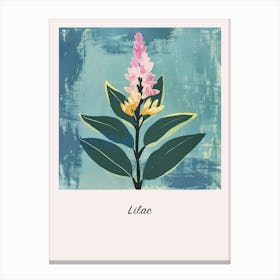 Lilac 2 Square Flower Illustration Poster Canvas Print
