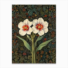 William Morris Two White Flowers Canvas Print