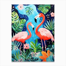 Pink Flamingos, Matisse Inspired Canvas Print