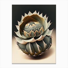 Lophophora Williamsii Neutral Abstract 3 Canvas Print