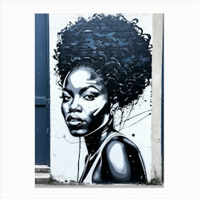 Graffiti Mural Of Beautiful Black Woman 47 Canvas Print