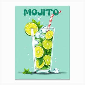 Cuba Mojito Cocktail V 02 Canvas Print