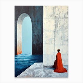 Woman In Red, Minimalism Canvas Print