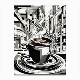 Steaming coffee cup Canvas Print