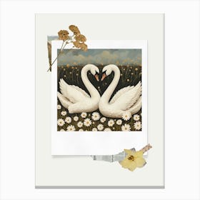 Scrapbook Swans Fairycore Painting 2 Canvas Print