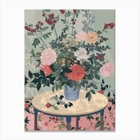 Vase Of Roses Canvas Print