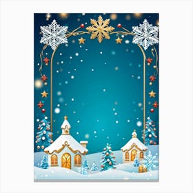 An Ornate Fanciful Christmas Frame Rich In Holiday Decor Where Details Of Garlands Ornaments An (4) Canvas Print