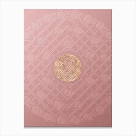 Geometric Gold Glyph on Circle Array in Pink Embossed Paper n.0079 Canvas Print