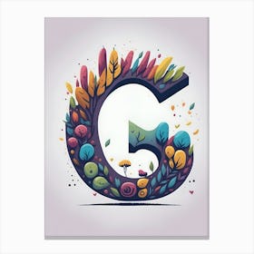 Colorful Letter G Illustration 13 Canvas Print