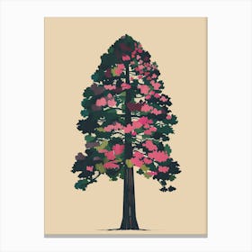 Redwood Tree Colourful Illustration 1 Canvas Print