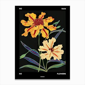 No Rain No Flowers Poster Marigold 1 Canvas Print