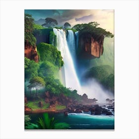 Iguacu Falls Of The North, Brazil Realistic Photograph (3) Canvas Print