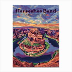 Horseshoe Bend Arizona Grand Canyon Digital Travel Art Canvas Print