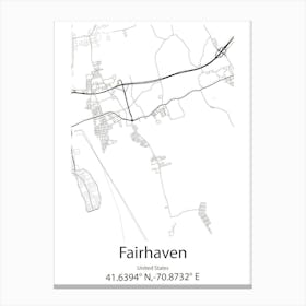 Fairhaven,United States Minimalist Map 1 Canvas Print