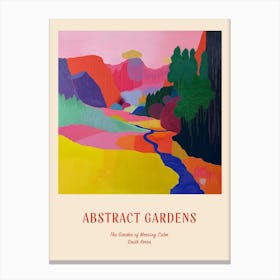 Colourful Gardens The Garden Of Morning Calm South Korea 1 Red Poster Canvas Print