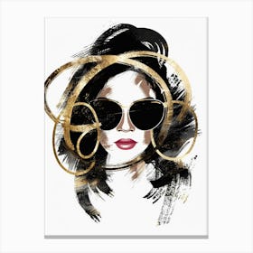 Fashion Girl In Sunglasses 1 Canvas Print