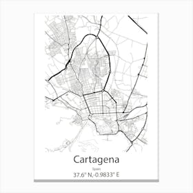 Cartagena,Spain Minimalist Map Canvas Print