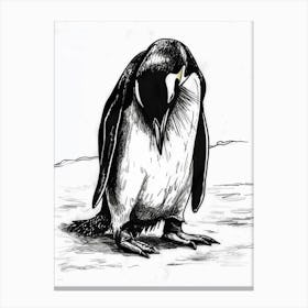 Emperor Penguin Grooming Their Feathers 2 Canvas Print
