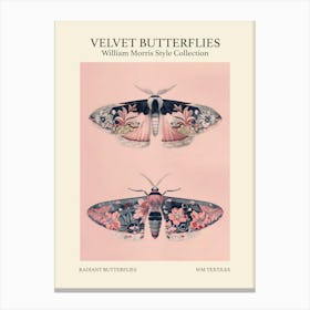 Velvet Butterflies Collection Radiant Butterflies William Morris Style 7 Canvas Print