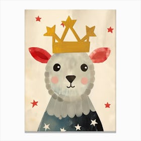 Little Sheep 1 Wearing A Crown Canvas Print