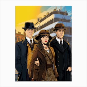 Titanic Family Boarding Pop Art 2 Canvas Print