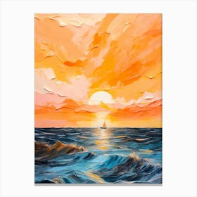 Sunset On The Ocean 1 Canvas Print