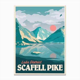 Scafell Pike Travel Poster Lake District Canvas Print