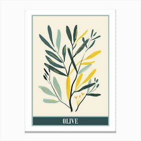 Olive Tree Flat Illustration 4 Poster Canvas Print
