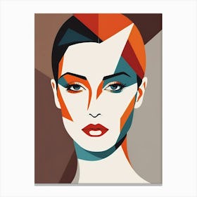 Minimalism Geometric Woman Portrait Pop Art (2) Canvas Print