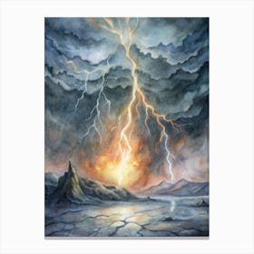 A Depiction Of St Elmo S Fire Glowing Eerily In A Canvas Print