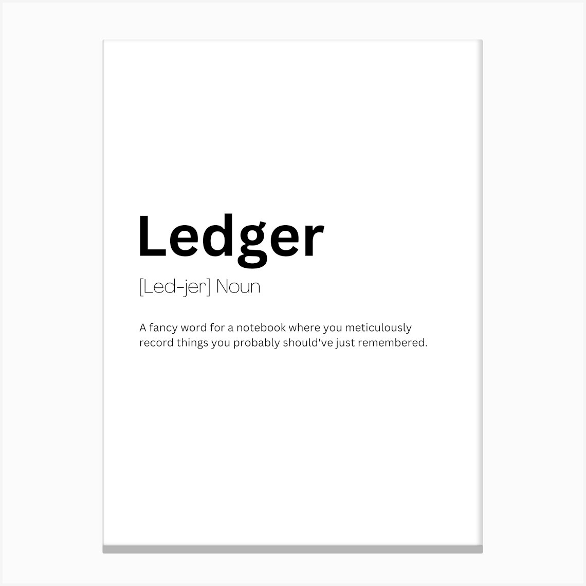 Ledger Definition Meaning Leinwandbild