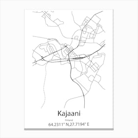 Kajaani,Finland Minimalist Map Canvas Print