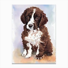 American Water Spaniel 5 Watercolour dog Canvas Print