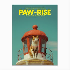 Paw - Rise - A Cat At The Top Of A Lighthouse - cat, cats, kitty, kitten, cute, funny Canvas Print