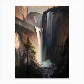 Yosemite Upper Falls, United States Realistic Photograph (1) Canvas Print
