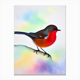 Robin 2 Watercolour Bird Canvas Print